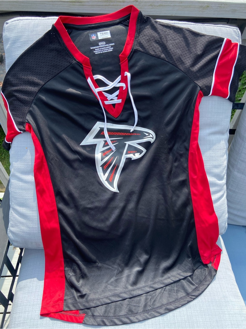 Atlanta Falcons Women’s Black & Red Lace-Up Jersey